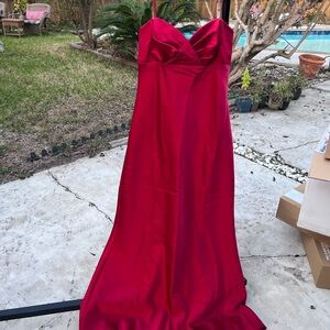 A.B.S. Evening Red Satin Dress